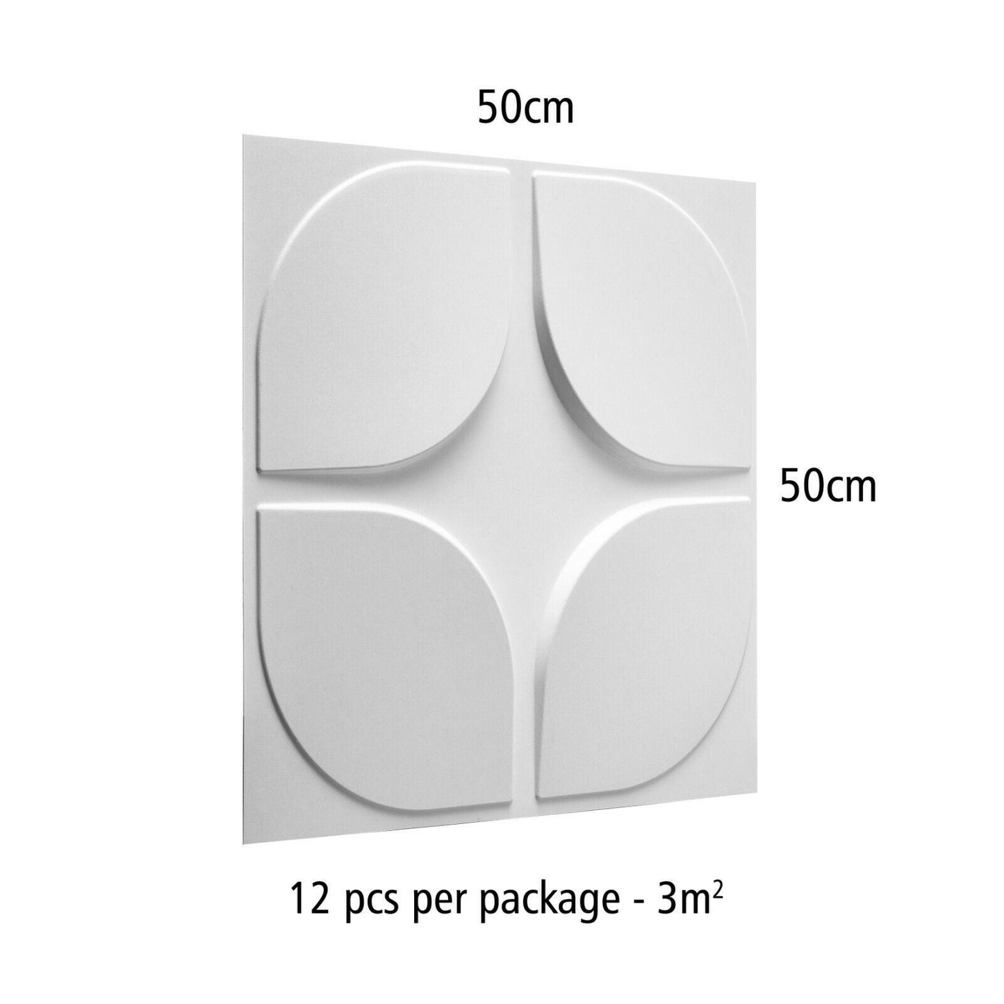 W3DP0006 - GA-WA06 Sweeps Eco Friendly 3D Wall Panels Decorative Tiles - 50x50 cm - 12 Boards (for 3 sqm2)