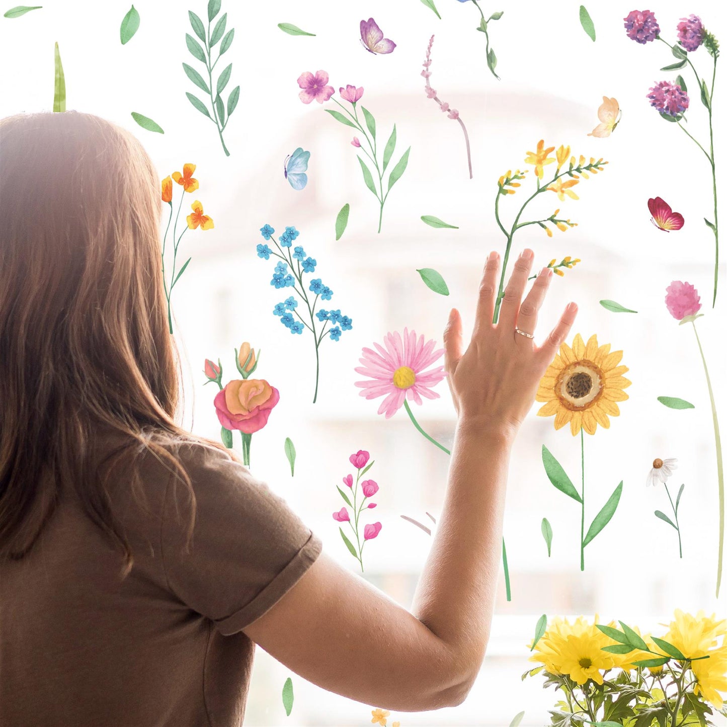WSW6011 - Watercolour Wildflower Meadow Window Clings