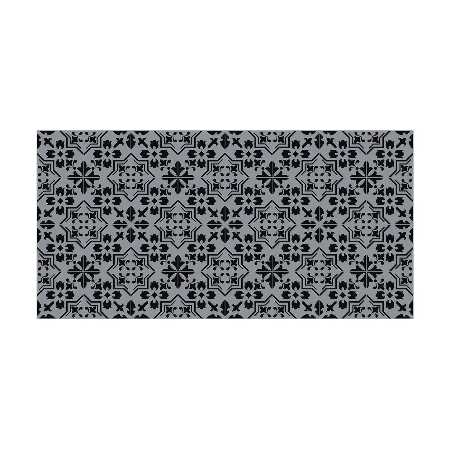 WFS6019 - Dark Cement Seamless Floral Pattern Floor Stickers 120cm x 60 cm