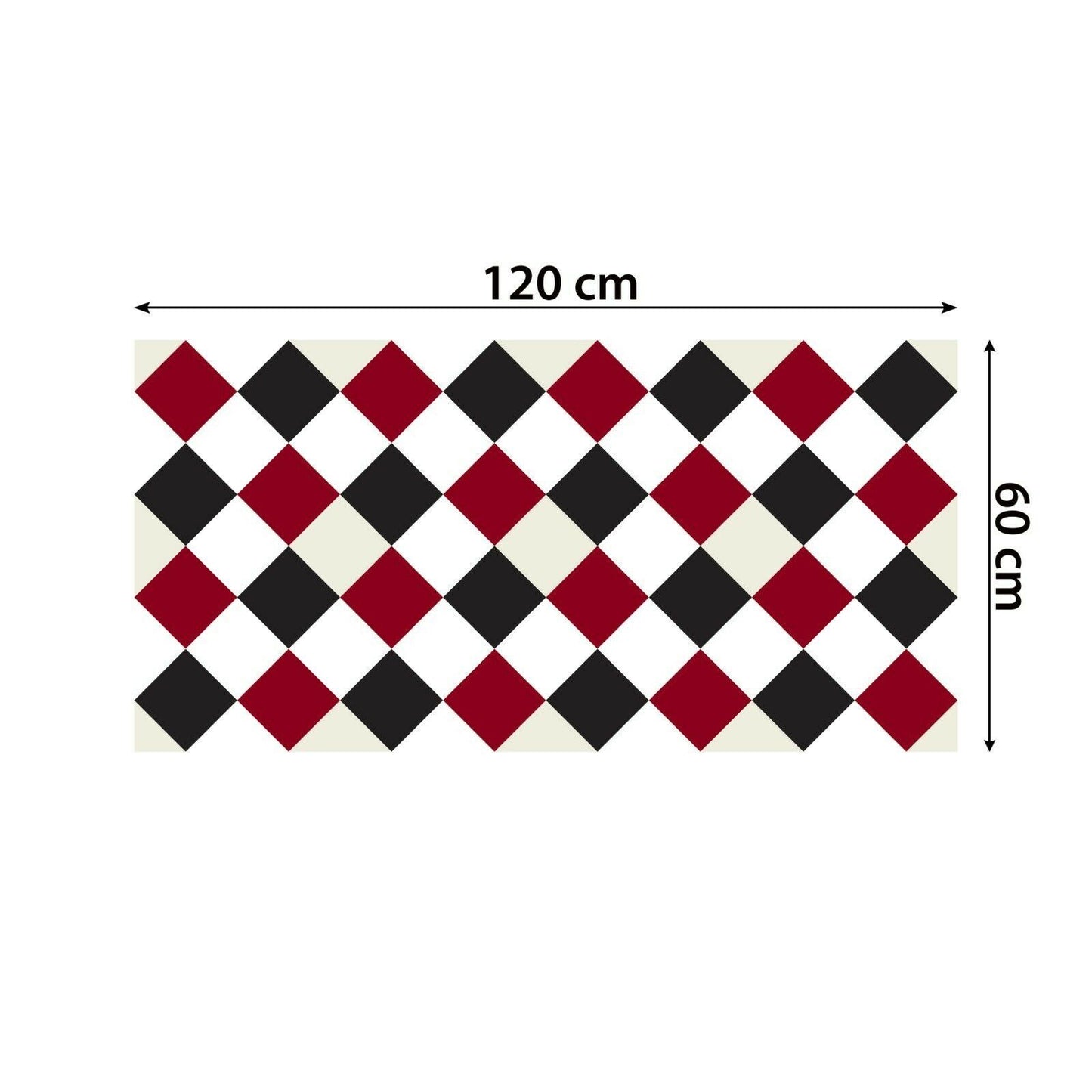 WFS6025 - Victorian Diamond Tiles Floor Stickers 120cm x 60 cm
