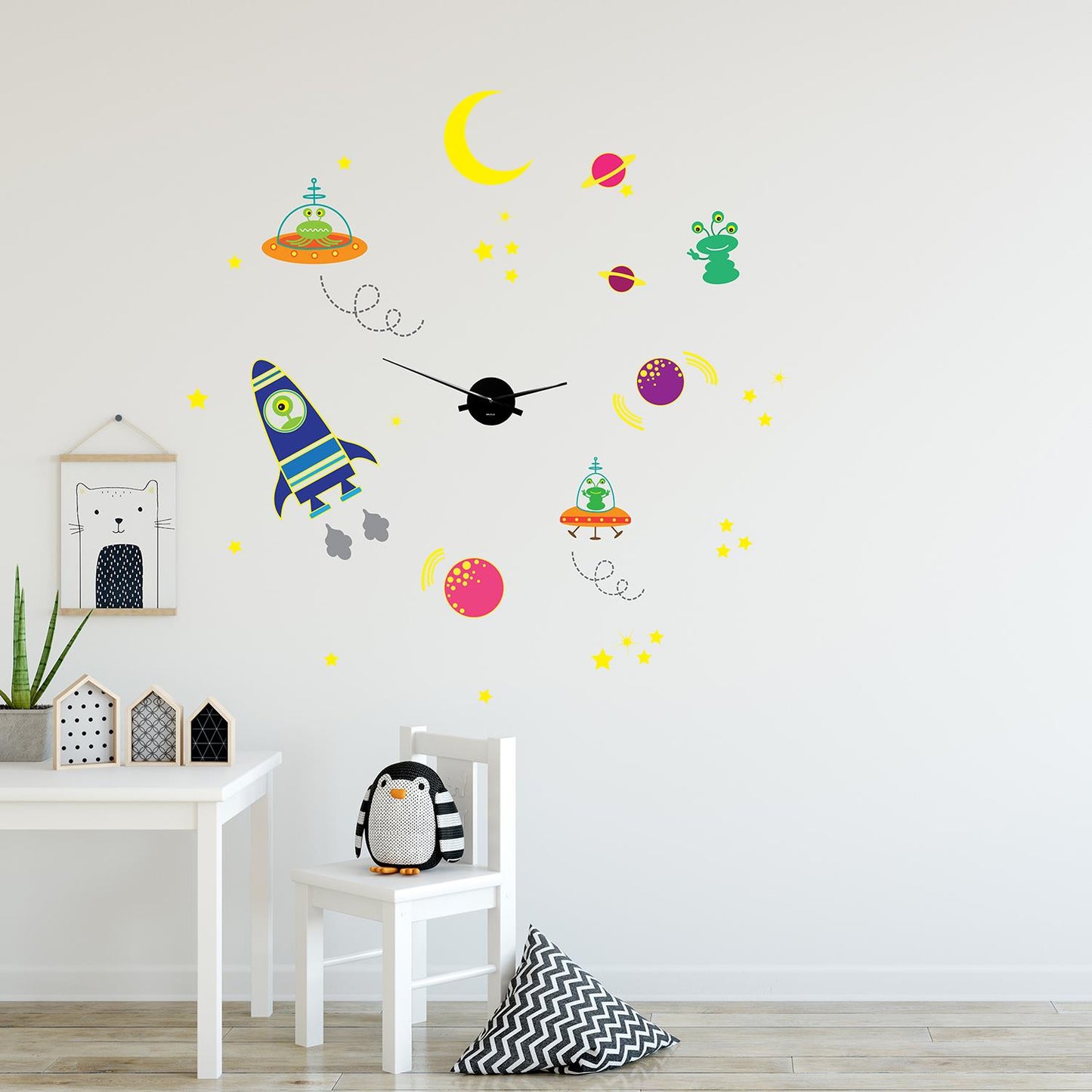 WC2106 - COM - WS3025 + WC2050 - Galaxy Glow Wall Clock