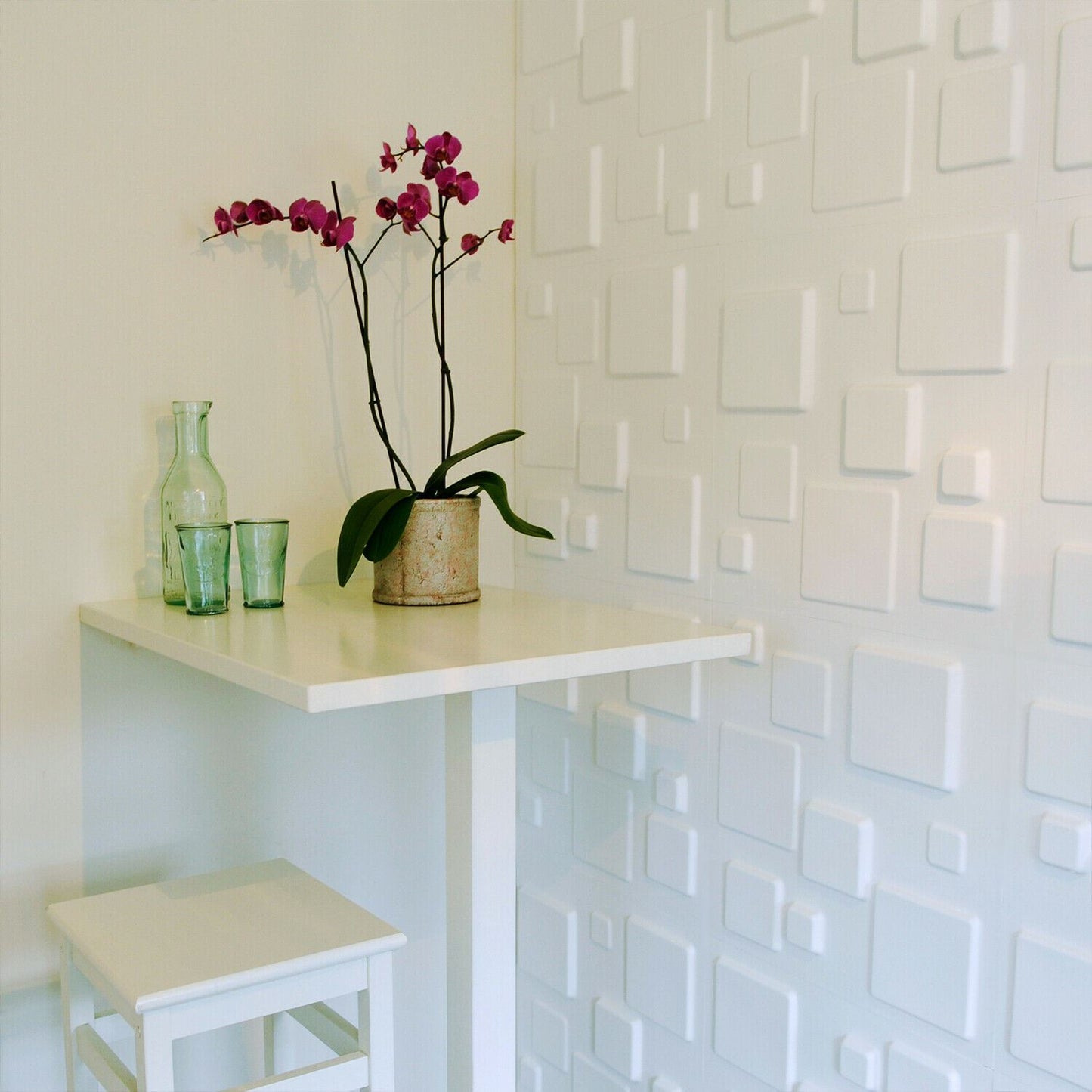 W3DP0008 - GA-WA09 Squares Eco Friendly 3D Wall Panels Decorative Tiles - 50x50 cm - 12 Boards (for 3 sqm2)