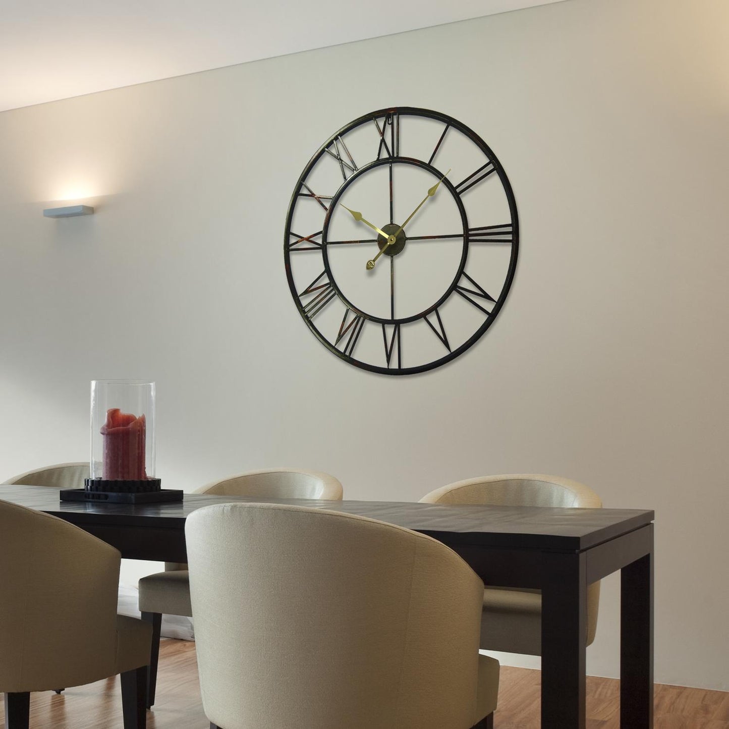 WC2063G Roman No. Iron Wall Clock Gold Hands - 76 cm / 30 in