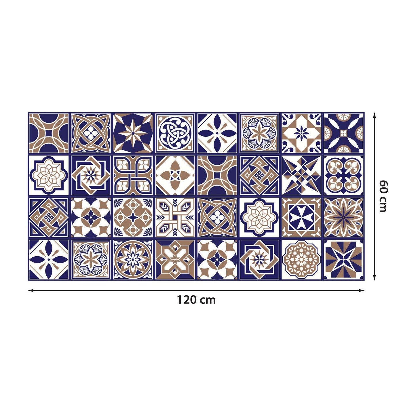 WFS6007 - Royal Tiles Floor Sticker 120cm x 60 cm