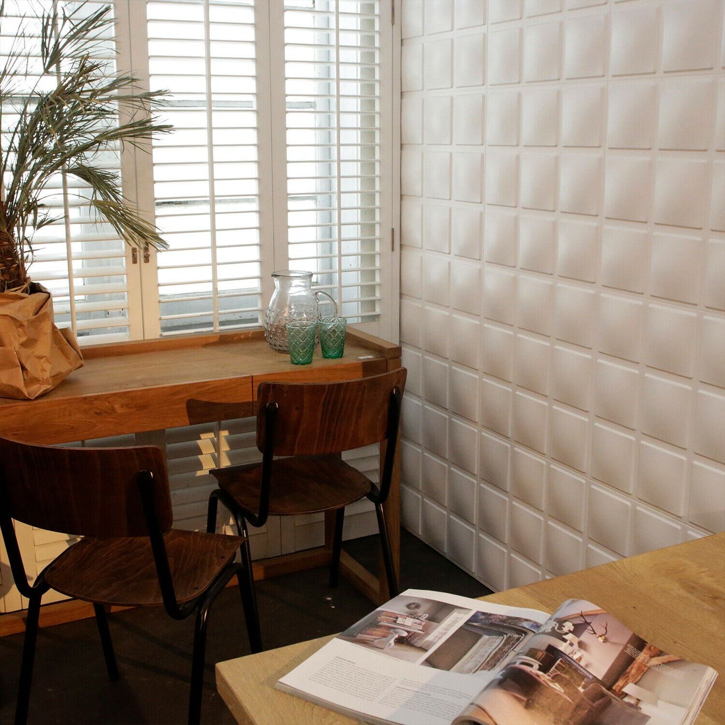 W3DP0007 - GA-WA07 Cubes Eco Friendly 3D Wall Panels Decorative Tiles - 50x50 cm - 12 Boards (for 3 sqm2)