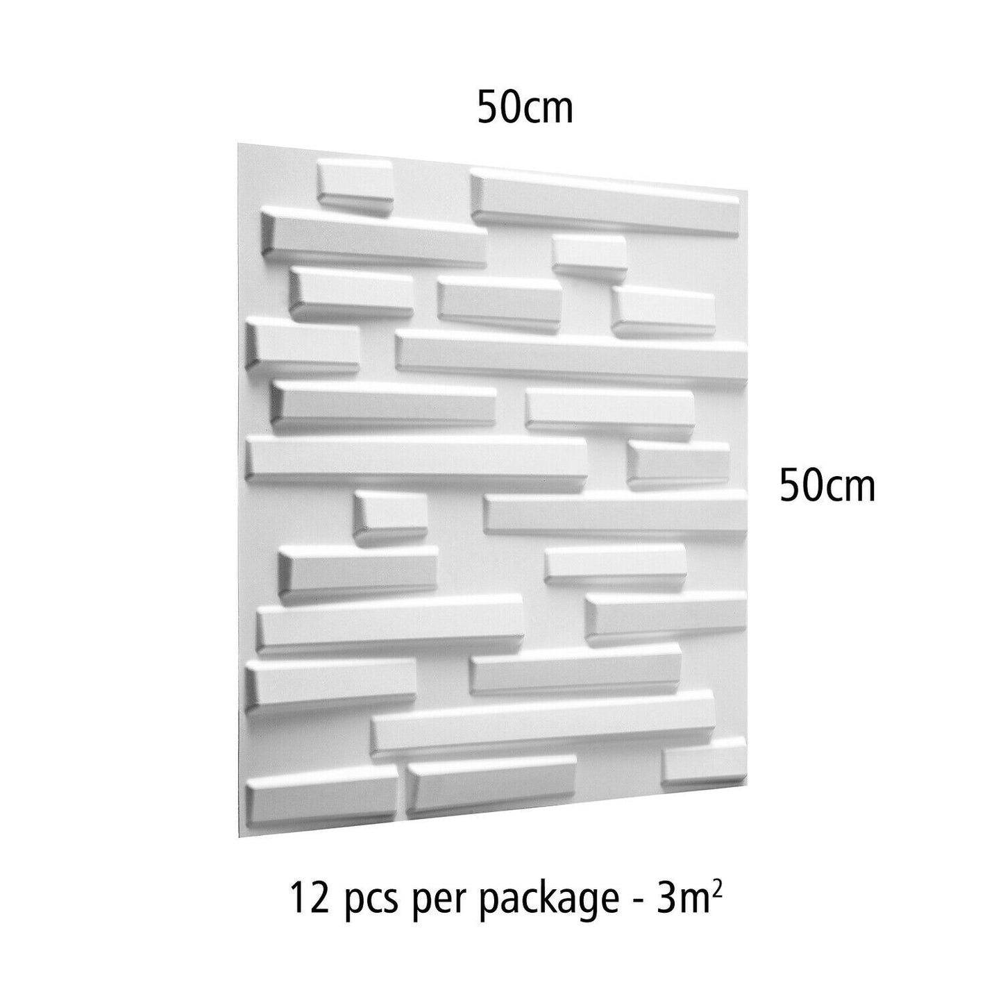 W3DP0010 - GA-WA13 Ventura Eco Friendly 3D Wall Panels Decorative Tiles - 50x50 cm - 12 Boards (for 3 sqm2)