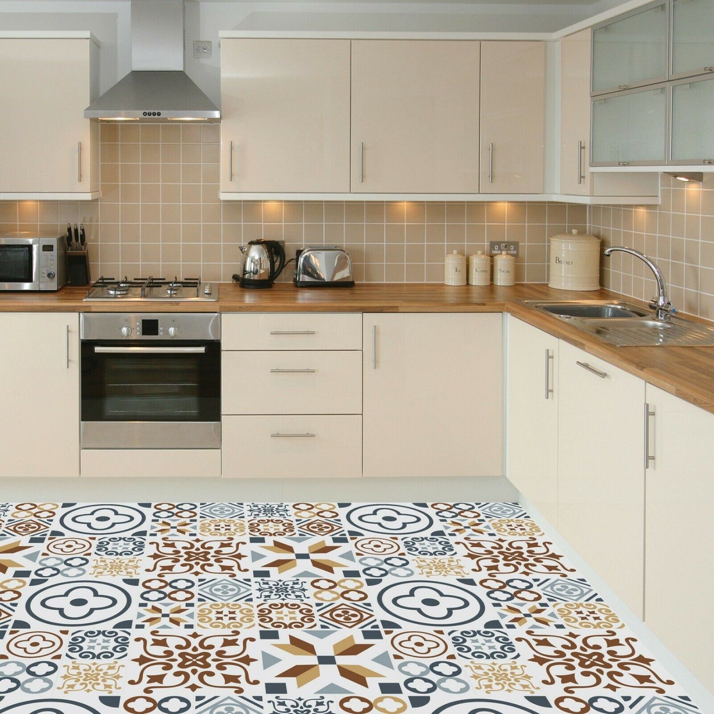 WFS6013 - Azulejo Tiles Melange Floor Sticker 120cm x 60 cm