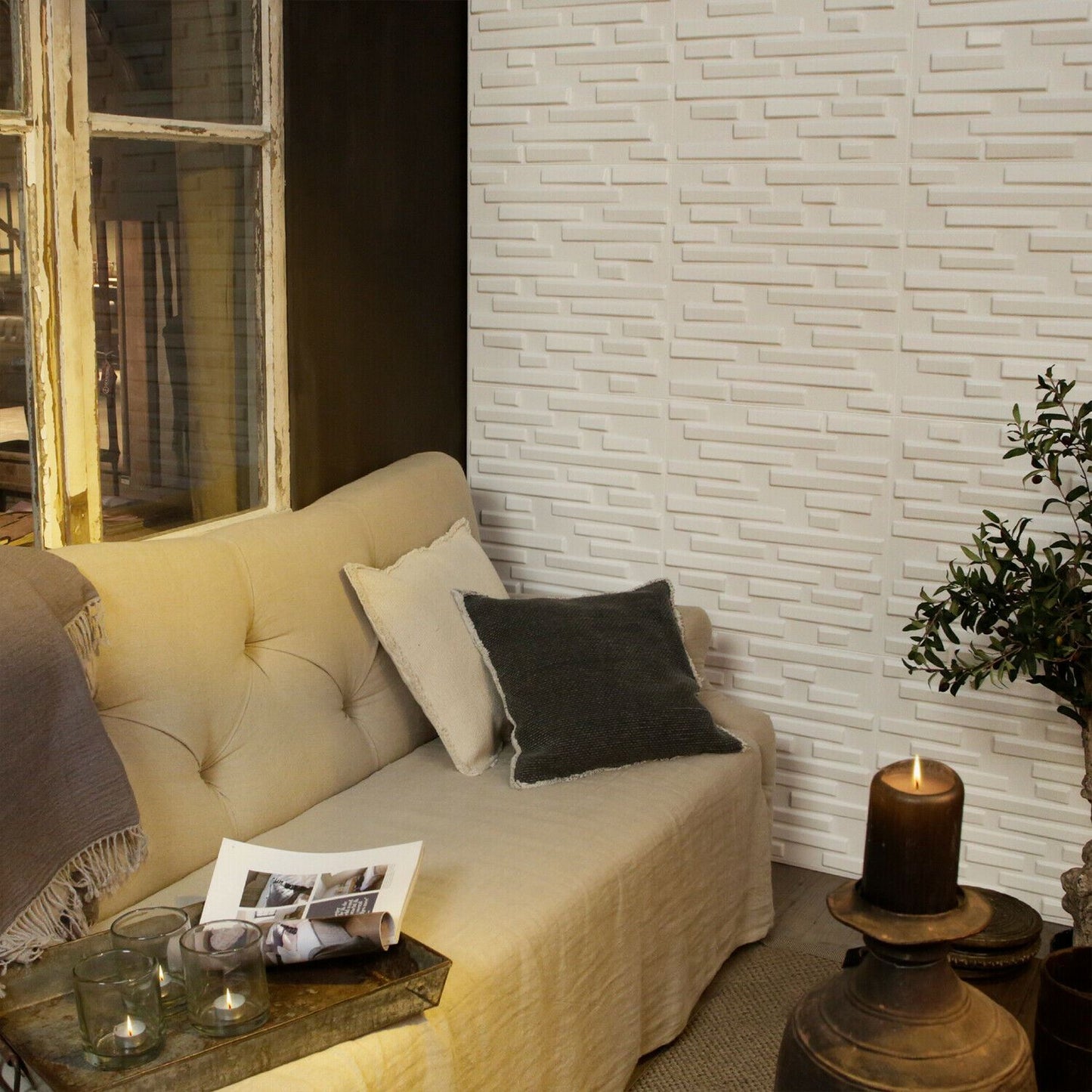W3DP0010 - GA-WA13 Ventura Eco Friendly 3D Wall Panels Decorative Tiles - 50x50 cm - 12 Boards (for 3 sqm2)