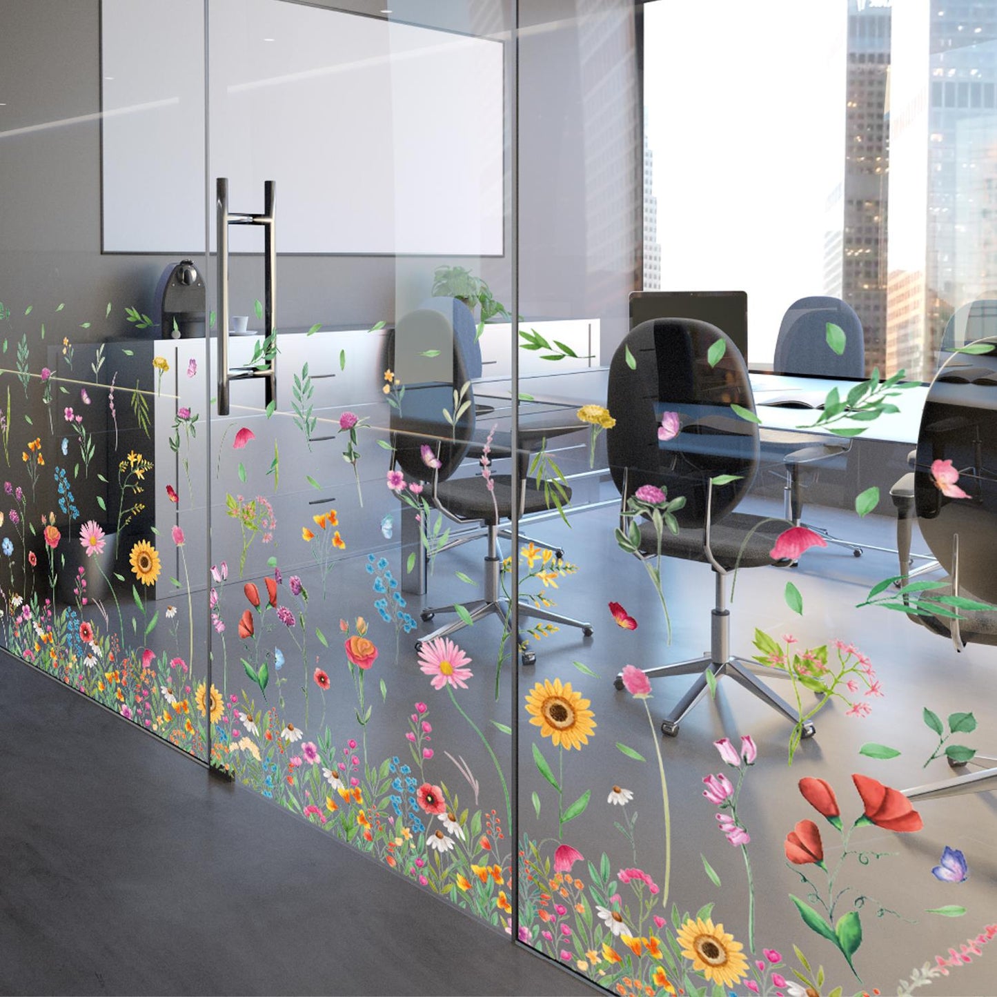 WSW6011 - Watercolour Wildflower Meadow Window Clings