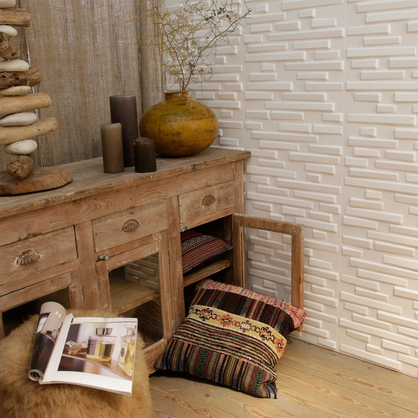 W3DP0010 - GA-WA13 Ventura Eco Friendly 3D Wall Panels Decorative Tiles - 50x50 cm - 12 Boards (for 3 sqm2)