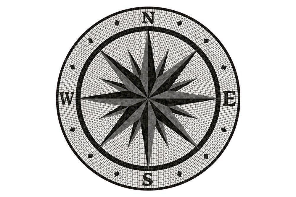 WFM6201 - Cardinal Points Mosaic Mat 99 cm Diameter