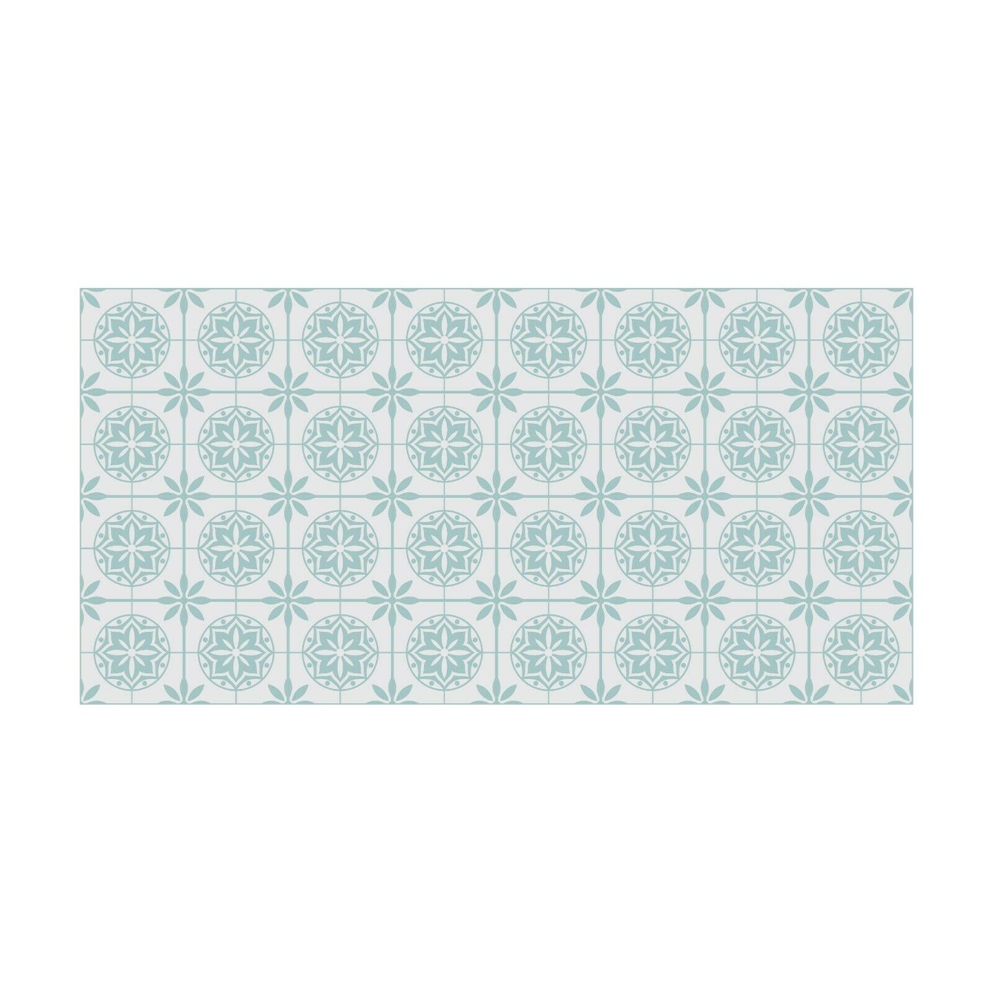 WFS6020 - Seamless Turquoise Shaded Floral Pattern Floor Stickers 120cm x 60 cm
