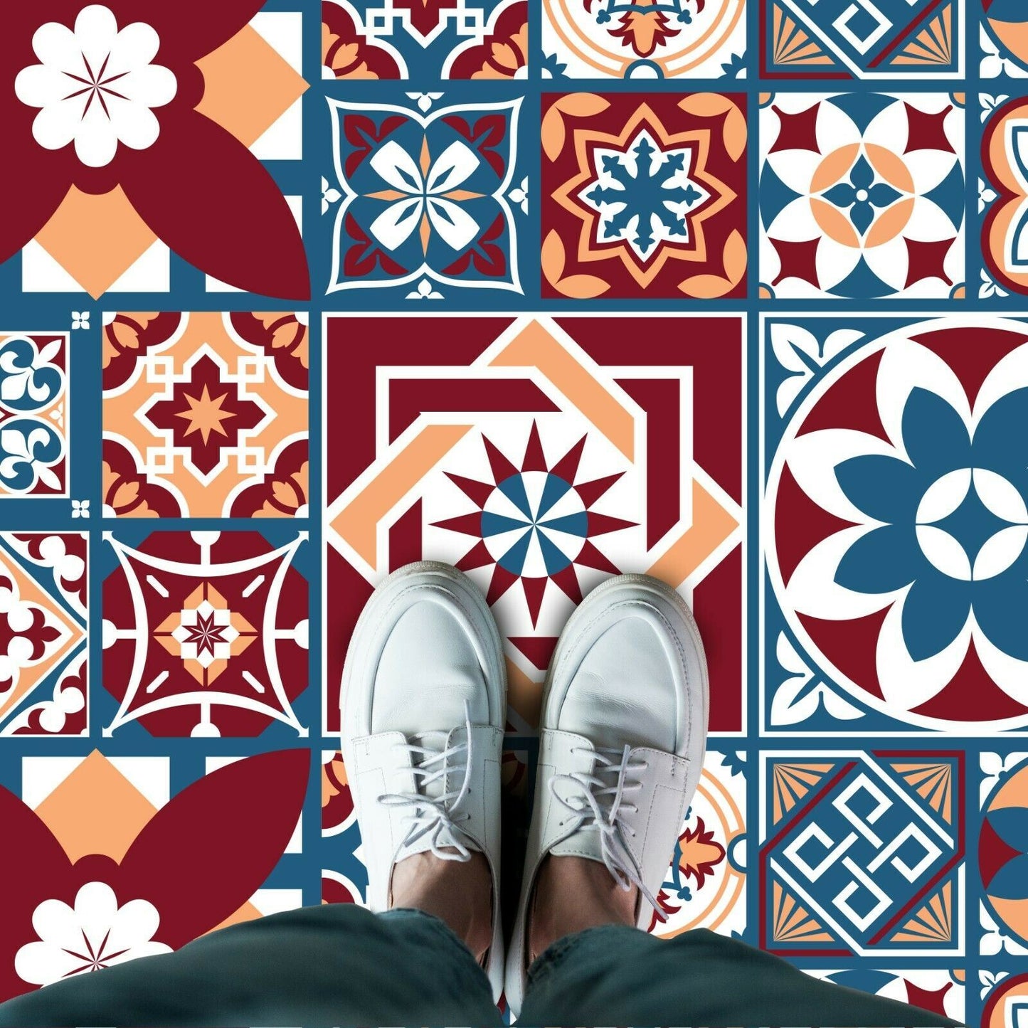 WFS6014 - Westminster Tiles Melange Floor Sticker 120cm x 60 cm