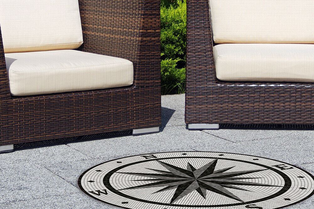 WFM6201 - Cardinal Points Mosaic Mat 99 cm Diameter