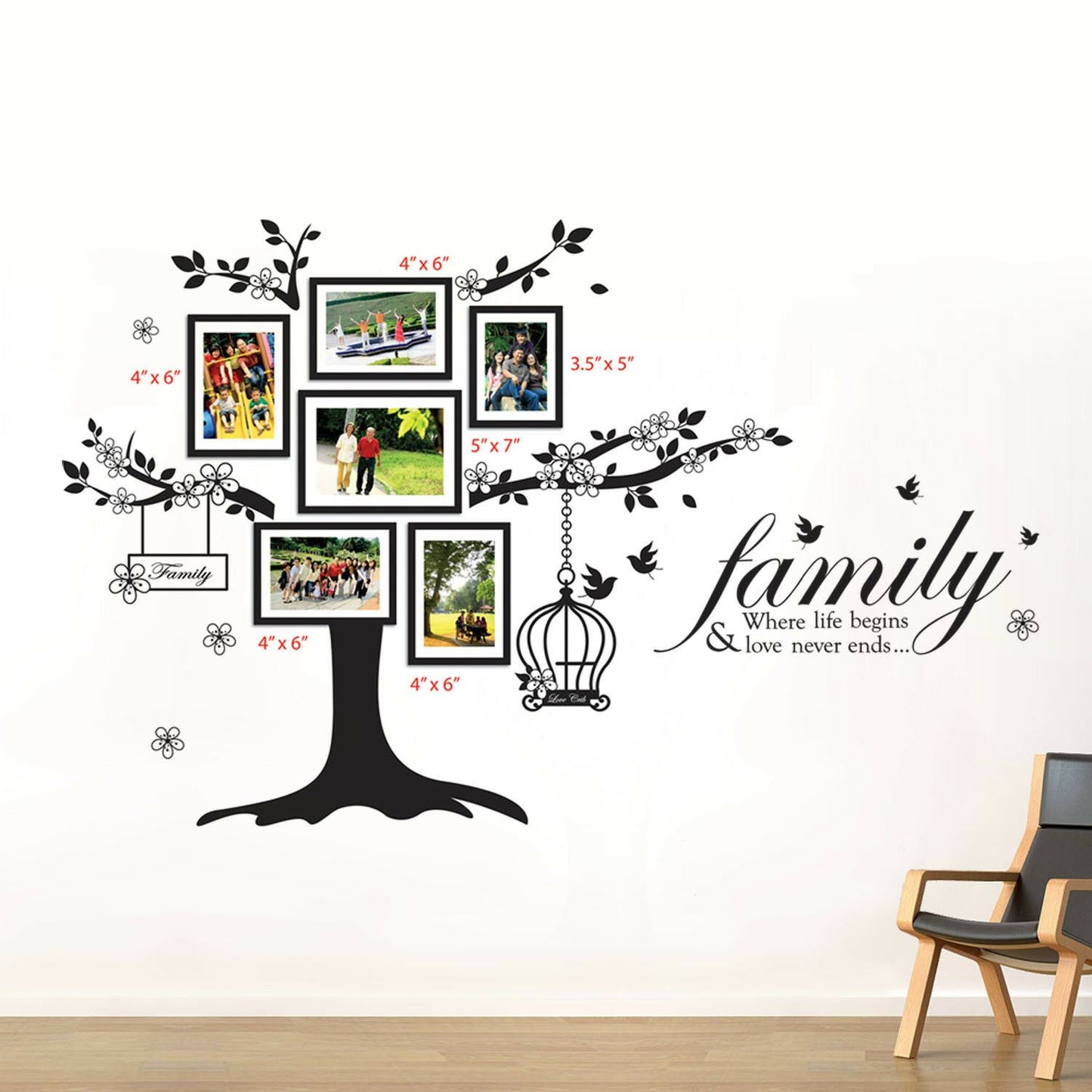 COM - Photo Frame Birdcage WS9021 + Family Birds Quote WS3023