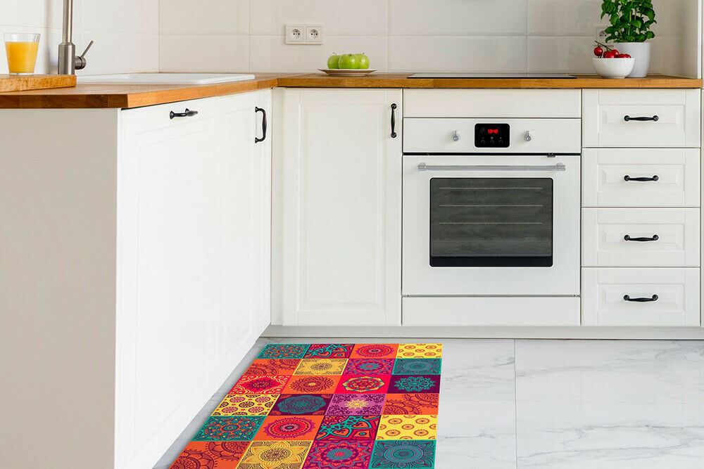 WFM6109 - Colourful Mandala Tiles Rug Mat 120cm x 60 cm