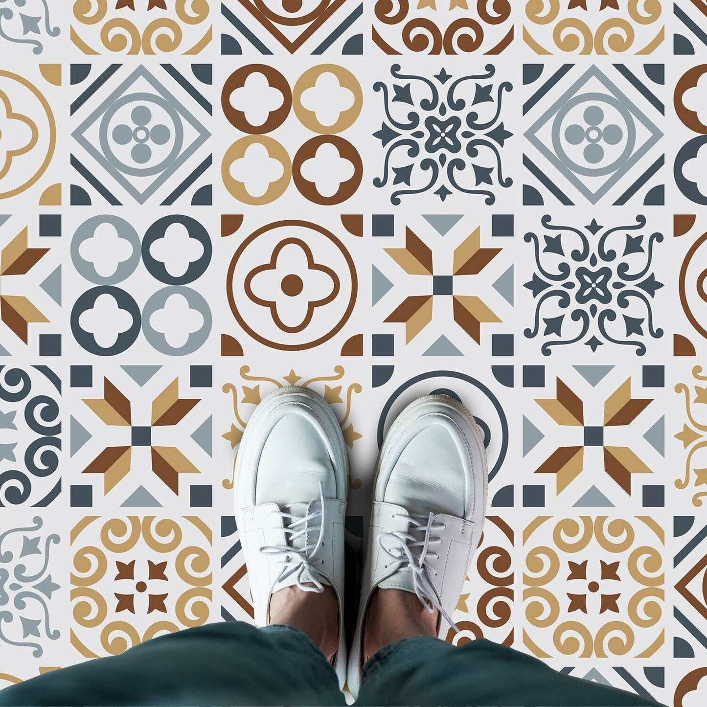 WFS6004 - Azulejo Tiles Floor Sticker 120cm x 60 cm
