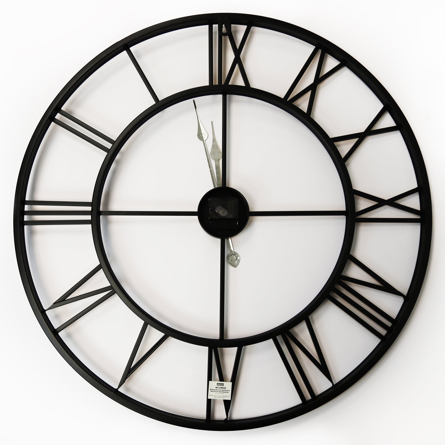 WC2063G Roman No. Iron Wall Clock Gold Hands - 76 cm / 30 in