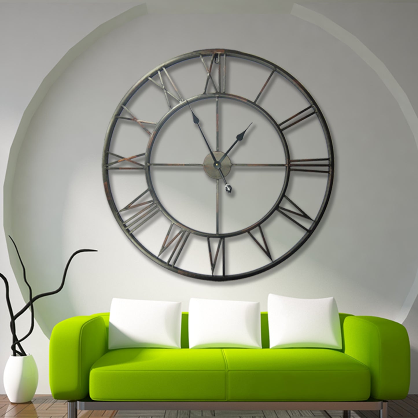 WC2064 - Roman No. Iron Wall Clock - 100 cm / 39.4 in