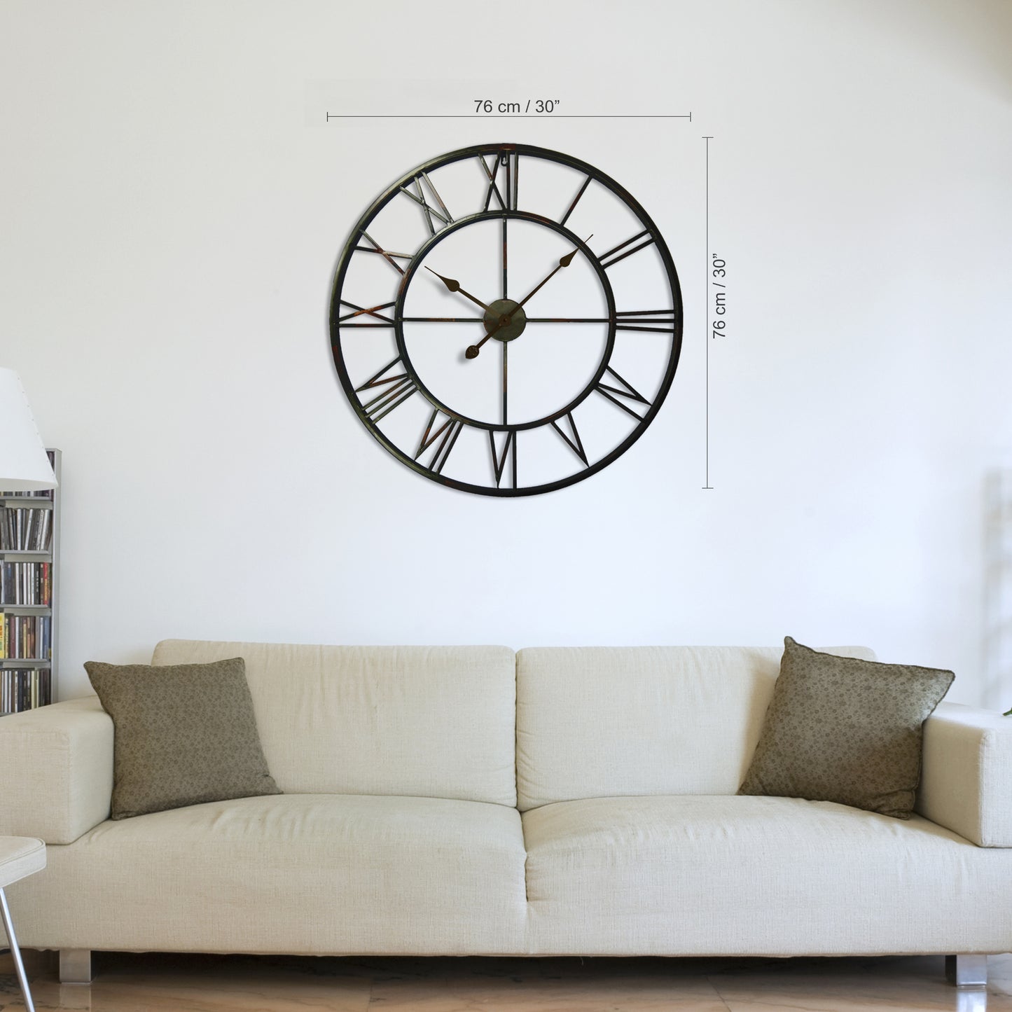 WC2063 - Roman No. Iron Wall Clock - 76 cm / 30 in