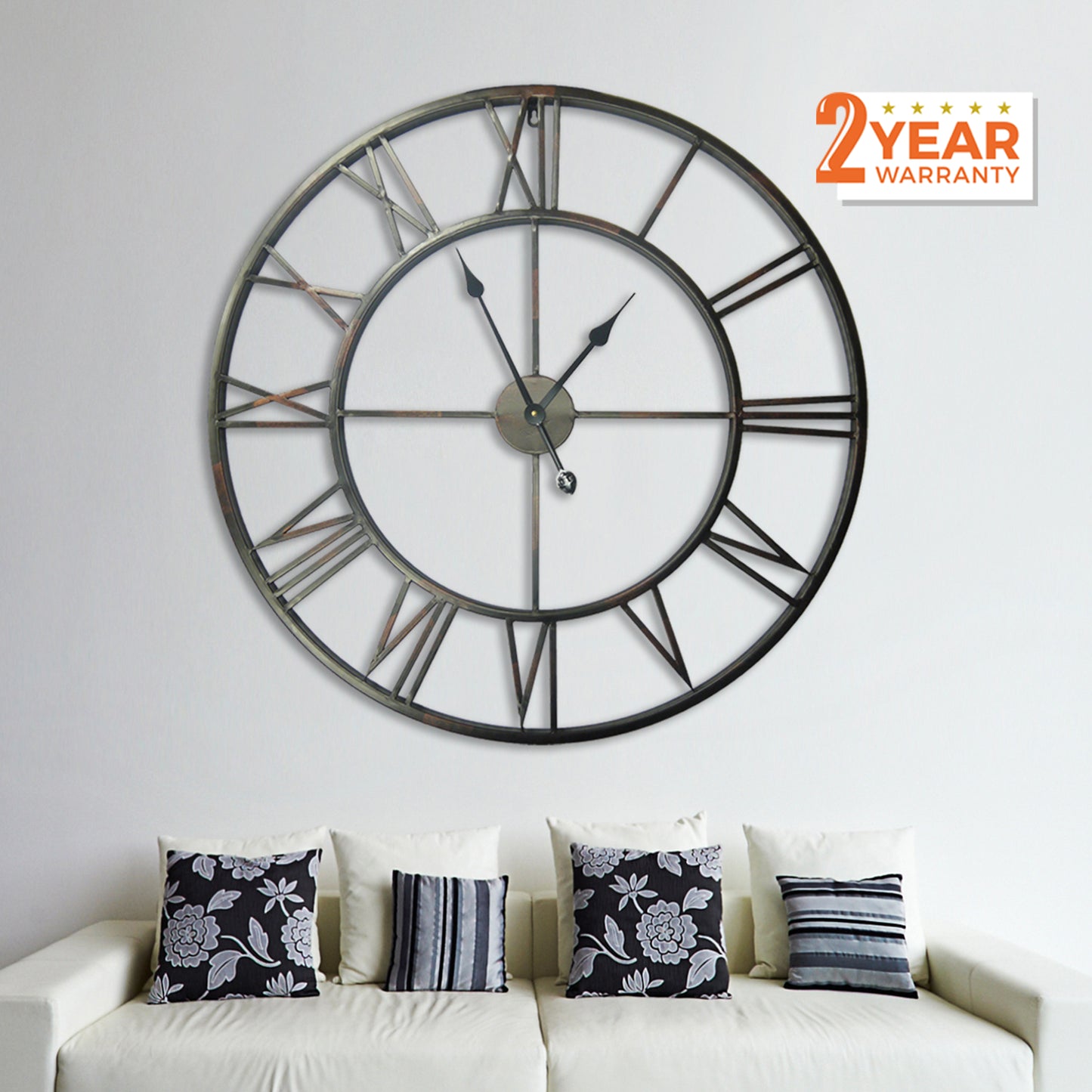 WC2064 - Roman No. Iron Wall Clock - 100 cm / 39.4 in