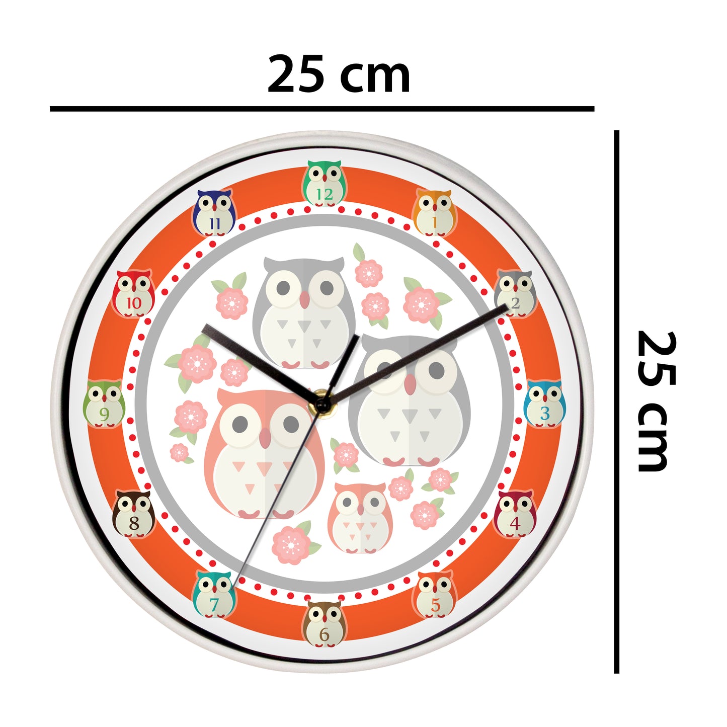 WC2071 - Owls Children Clock - 25 cm / 9.8 in