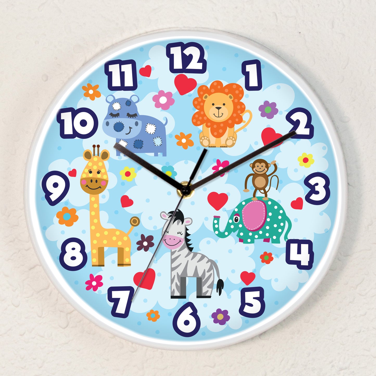 WC2078 - Happy Animals Children Clock - 25 cm / 9.8 in