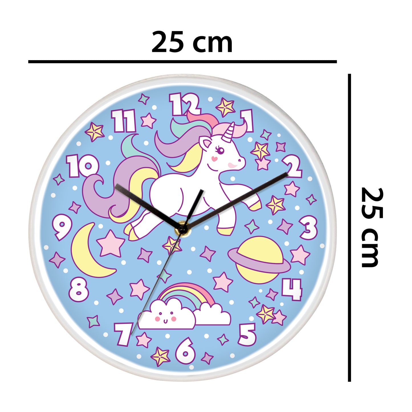 WC2095 - Magic Unicorn Children Clock - 25 cm / 9.8 in