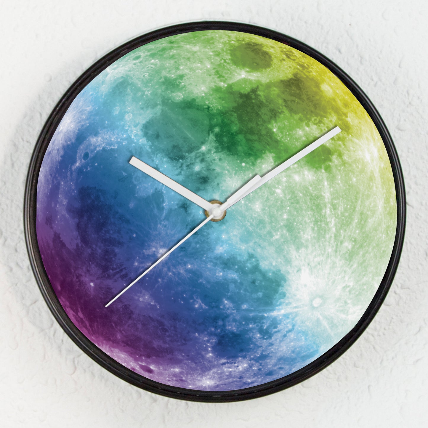 WC2097 - Glow in Dark Colourful Moon Wall Clock - 25 cm / 9.8 in