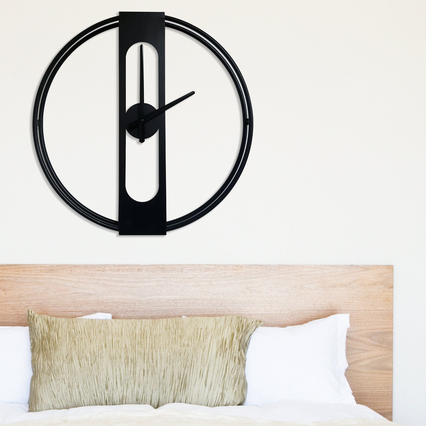WC2144 - Minimalist Black Modern Metal Wall Clock - 50 cm / 19.6 in