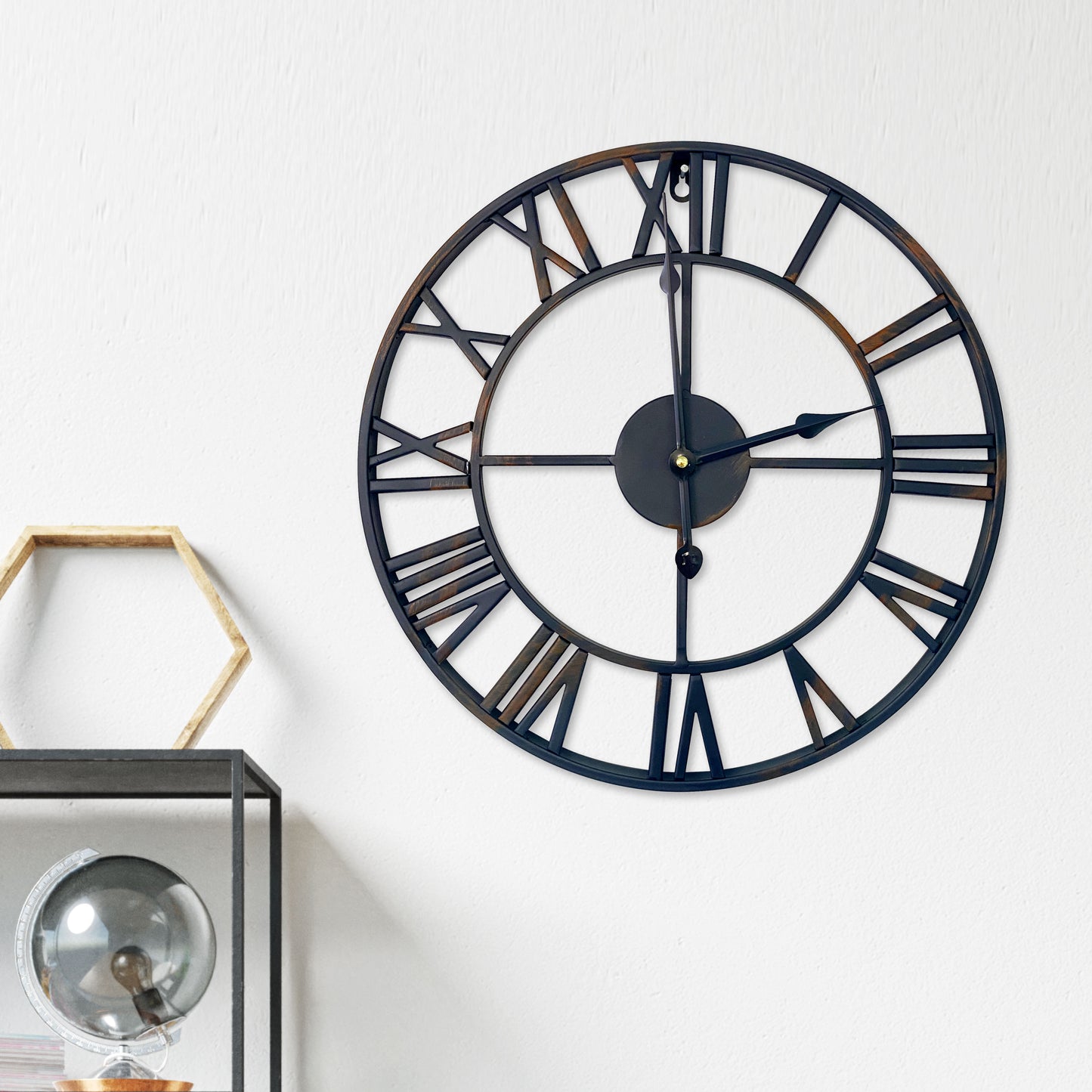 WC2147 - Vintage Rustic Roman Iron Wall Clock - 43 cm / 17 in
