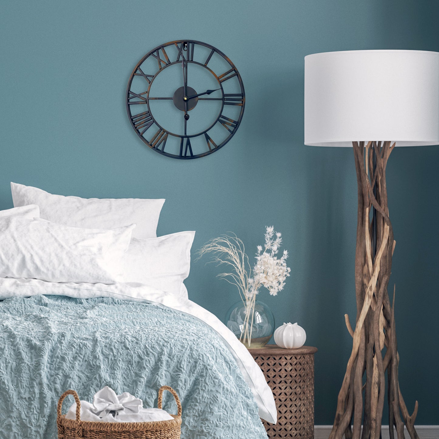 WC2147 - Vintage Rustic Roman Iron Wall Clock - 43 cm / 17 in
