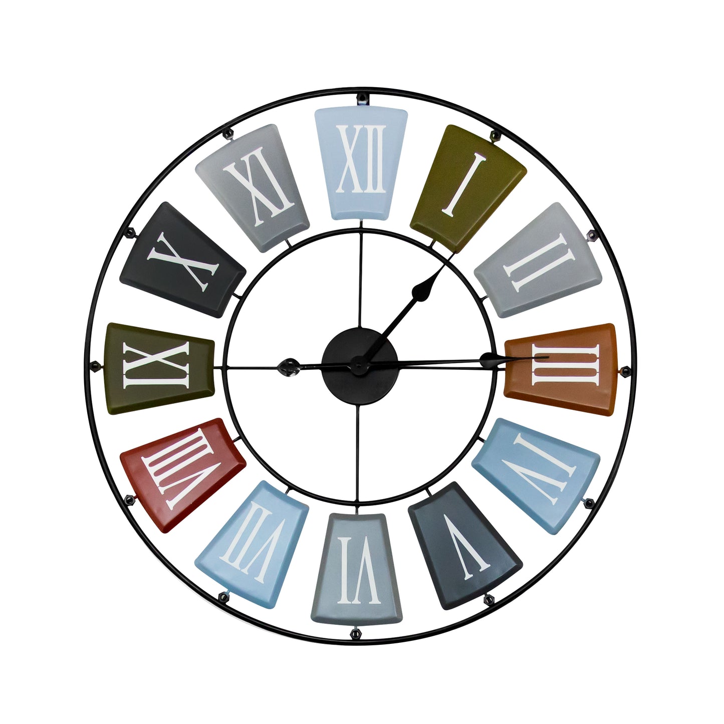 WC2149 - Earth Colours Skeleton Roman Wall Clock - 68 cm / 27 in