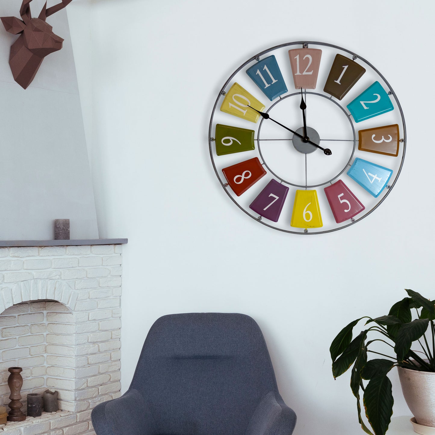 WC2150 - Candy Colourful Skeleton Wall Clock - 68 cm / 27 in