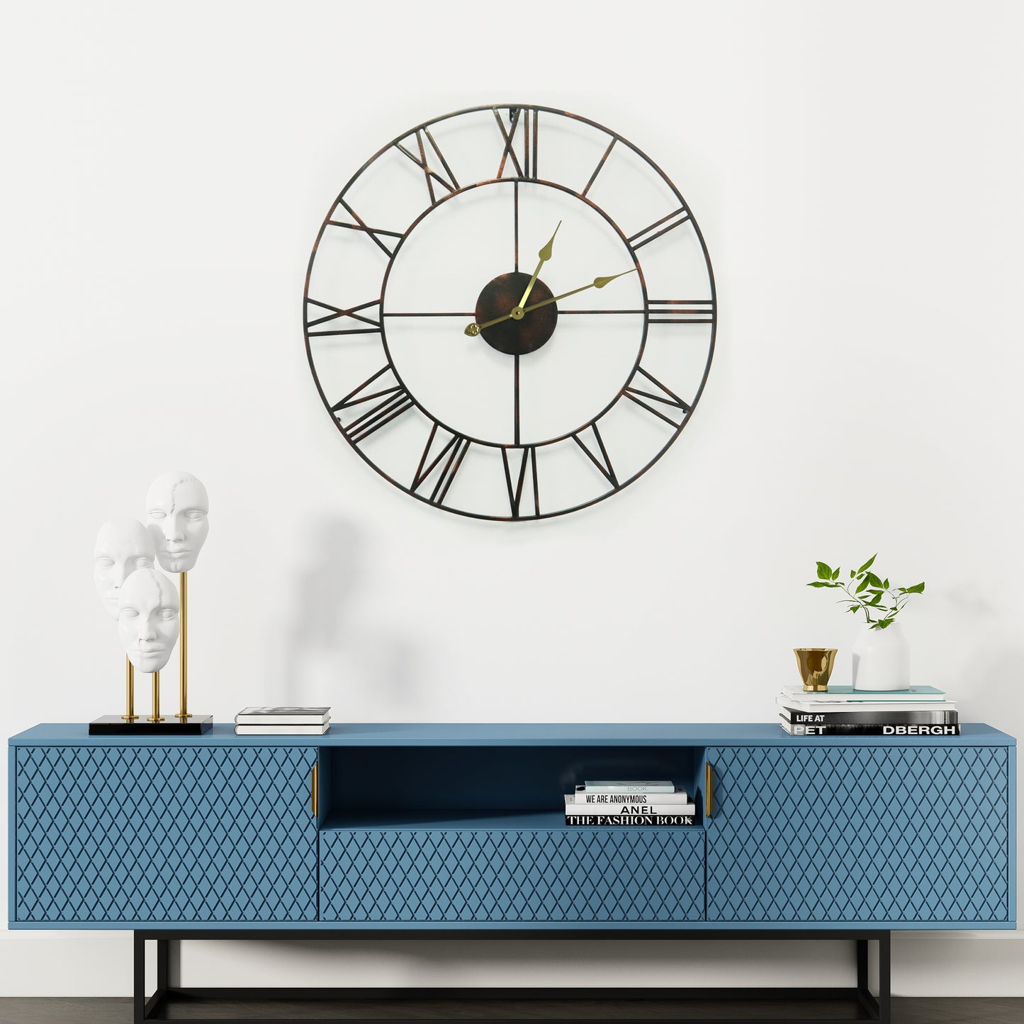 WC2153 - Large Roman Iron Clock - 29 in