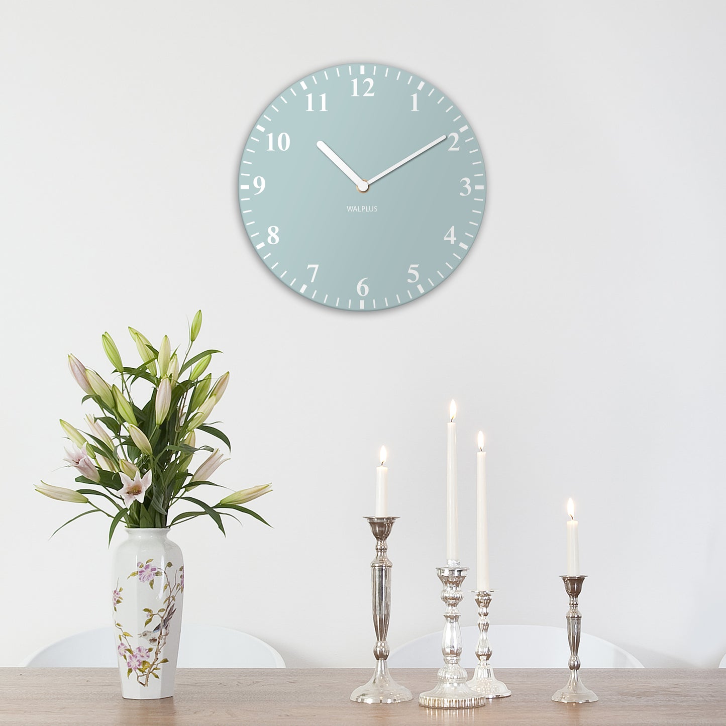 WC3014 - Duck Egg Blue Solid Colour Classic Silent Wall Clock - 30 cm / 11.8 in