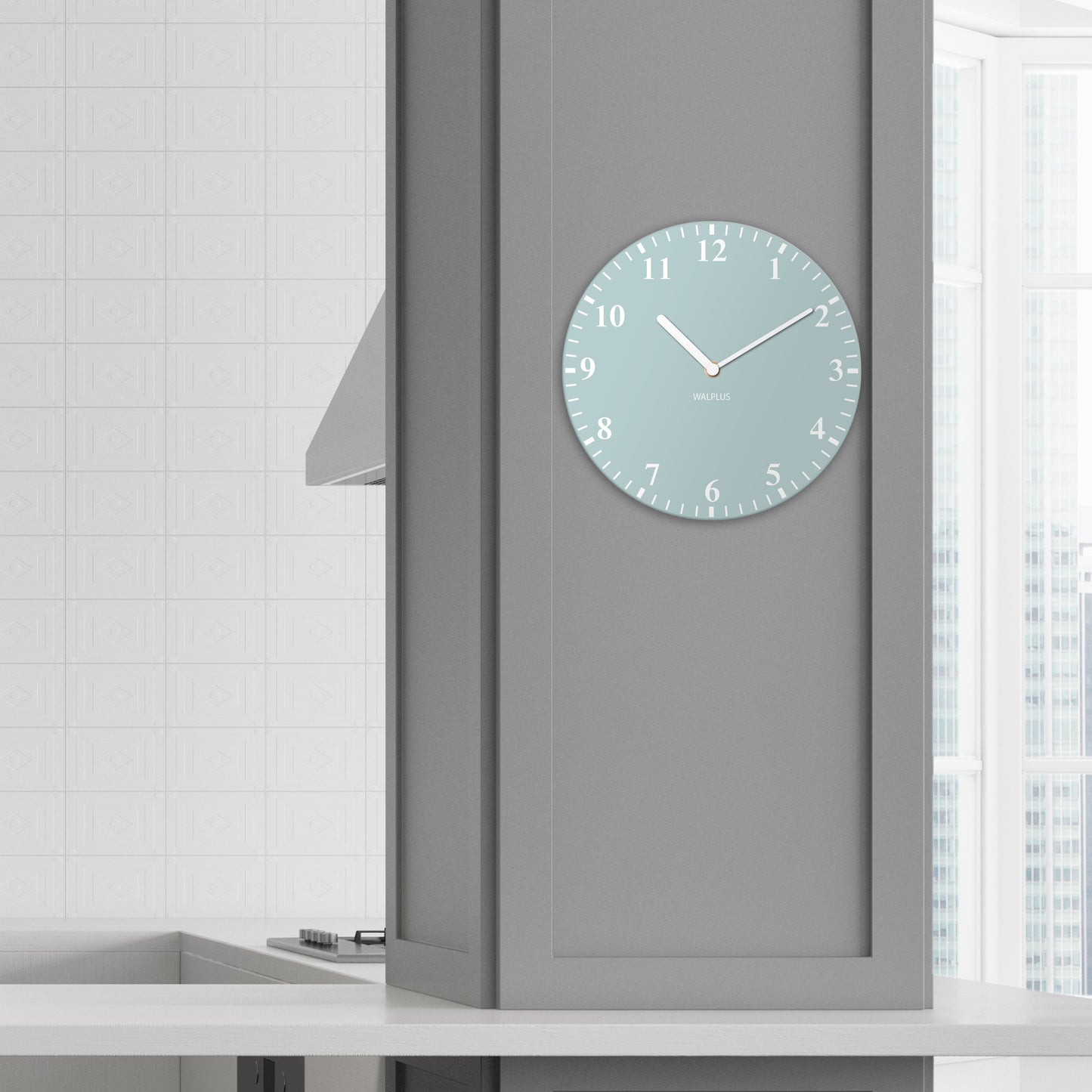 WC3014 - Duck Egg Blue Solid Colour Classic Silent Wall Clock - 30 cm / 11.8 in