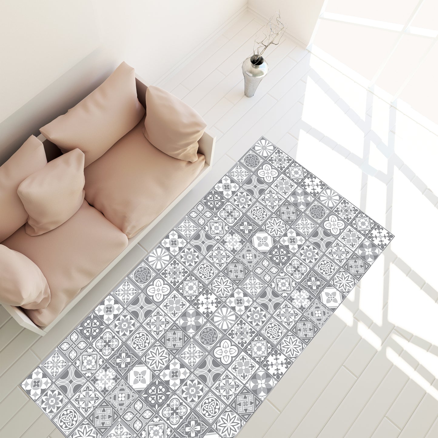 WFM6131 - Purbeck Stone Tiles Rug Mat 120cm x 60 cm