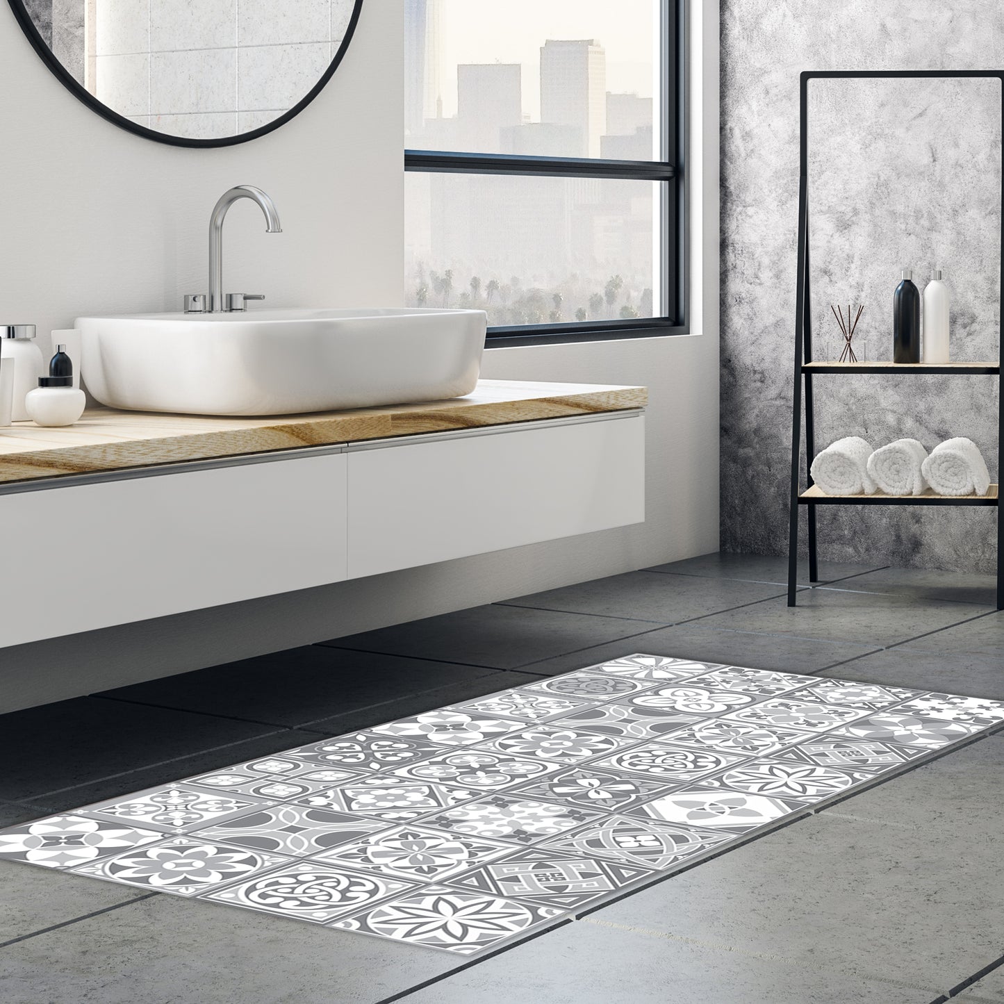 WFM6131 - Purbeck Stone Tiles Rug Mat 120cm x 60 cm