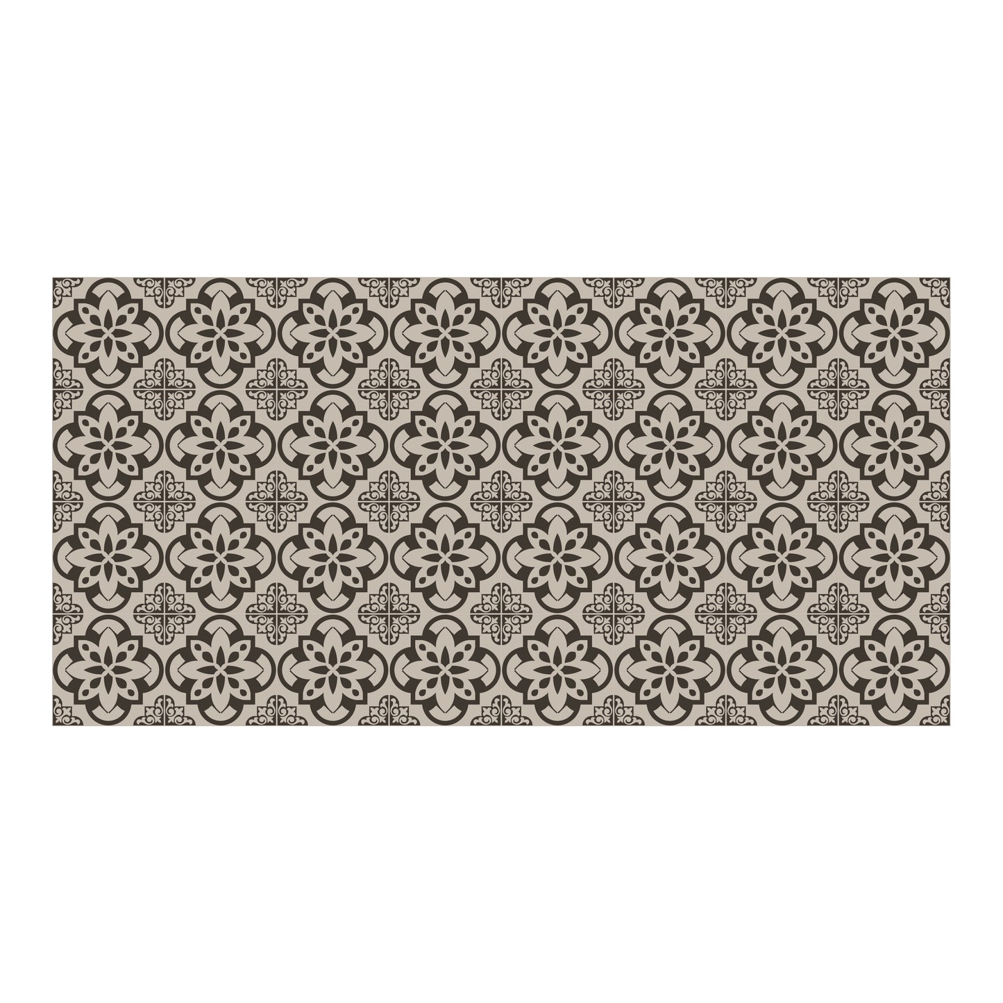 WFS6015 - Antique French Floral Tiles Floor Stickers 120cm x 60 cm