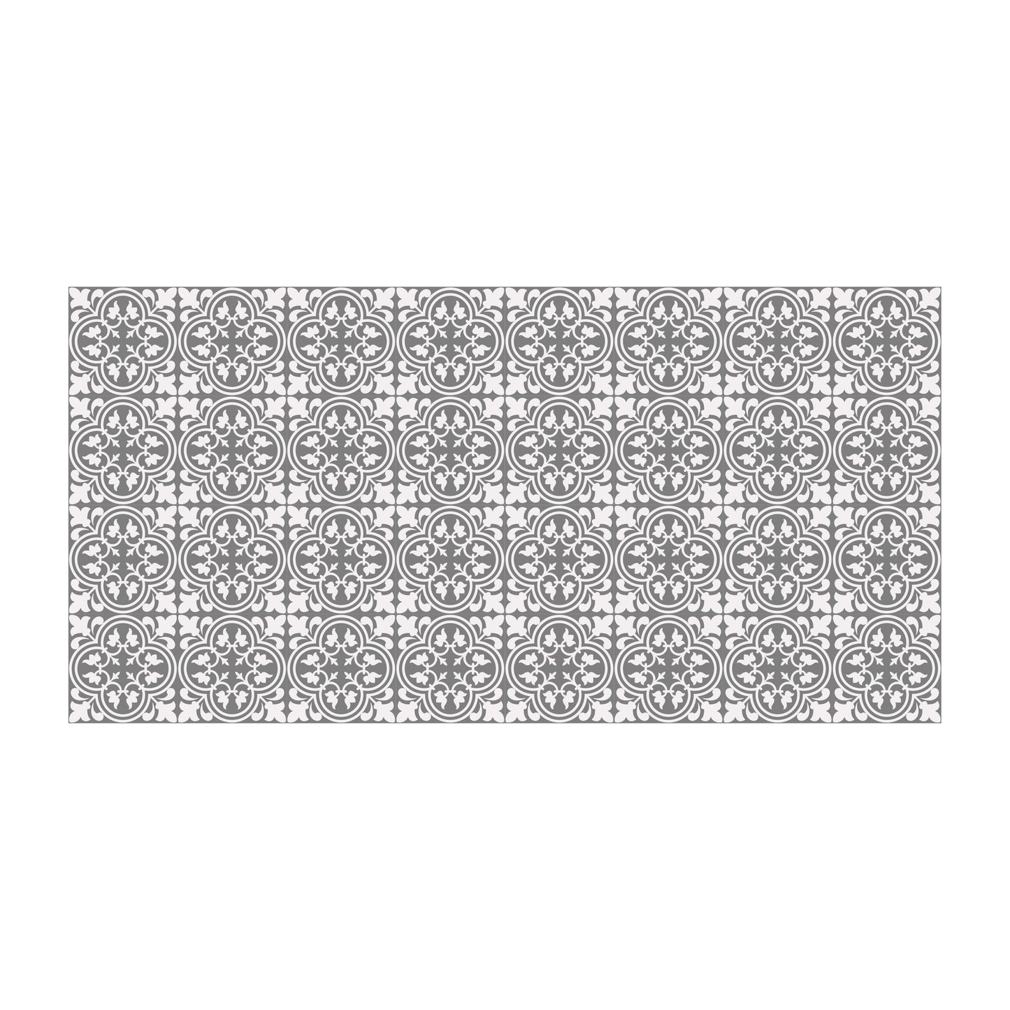 WFS6016 - Cement Antique Floral Tulip Pattern Floor Stickers 120cm x 60 cm