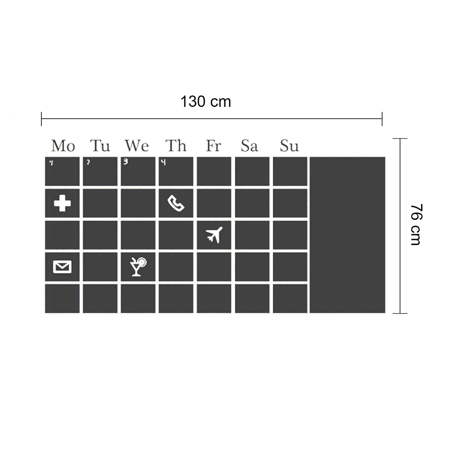WSB9044 - Chalkboard Calendar Black