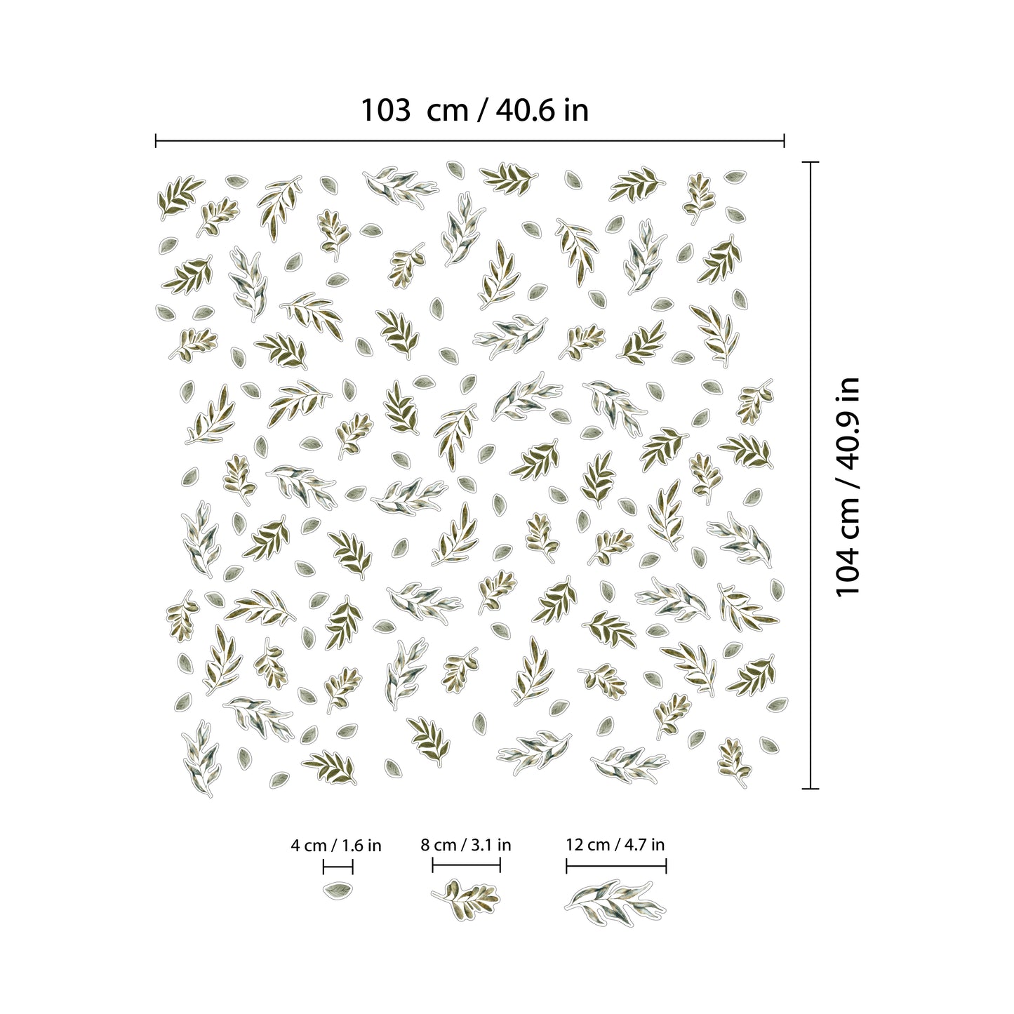 WSW3001 - Green Leaves Window Clings
