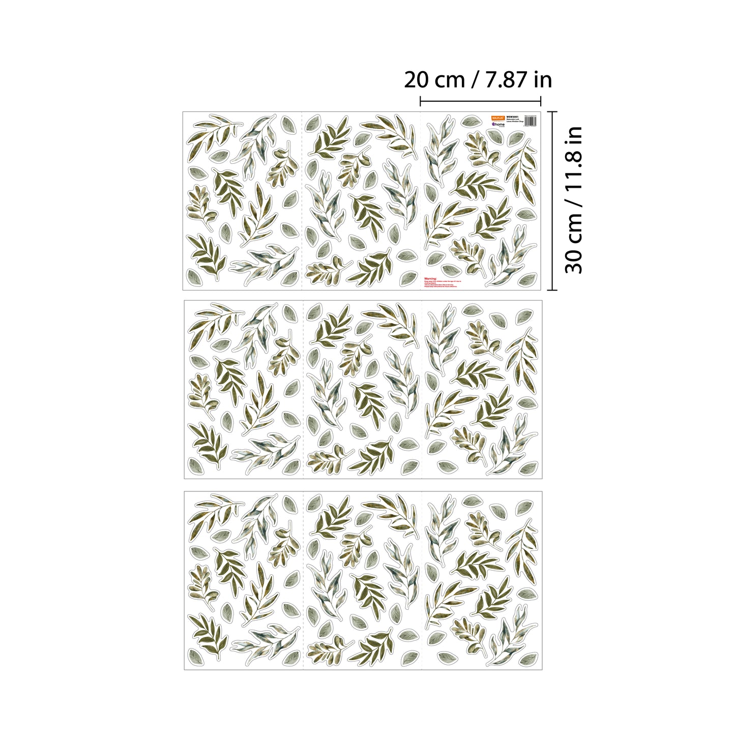 WSW3001 - Green Leaves Window Clings