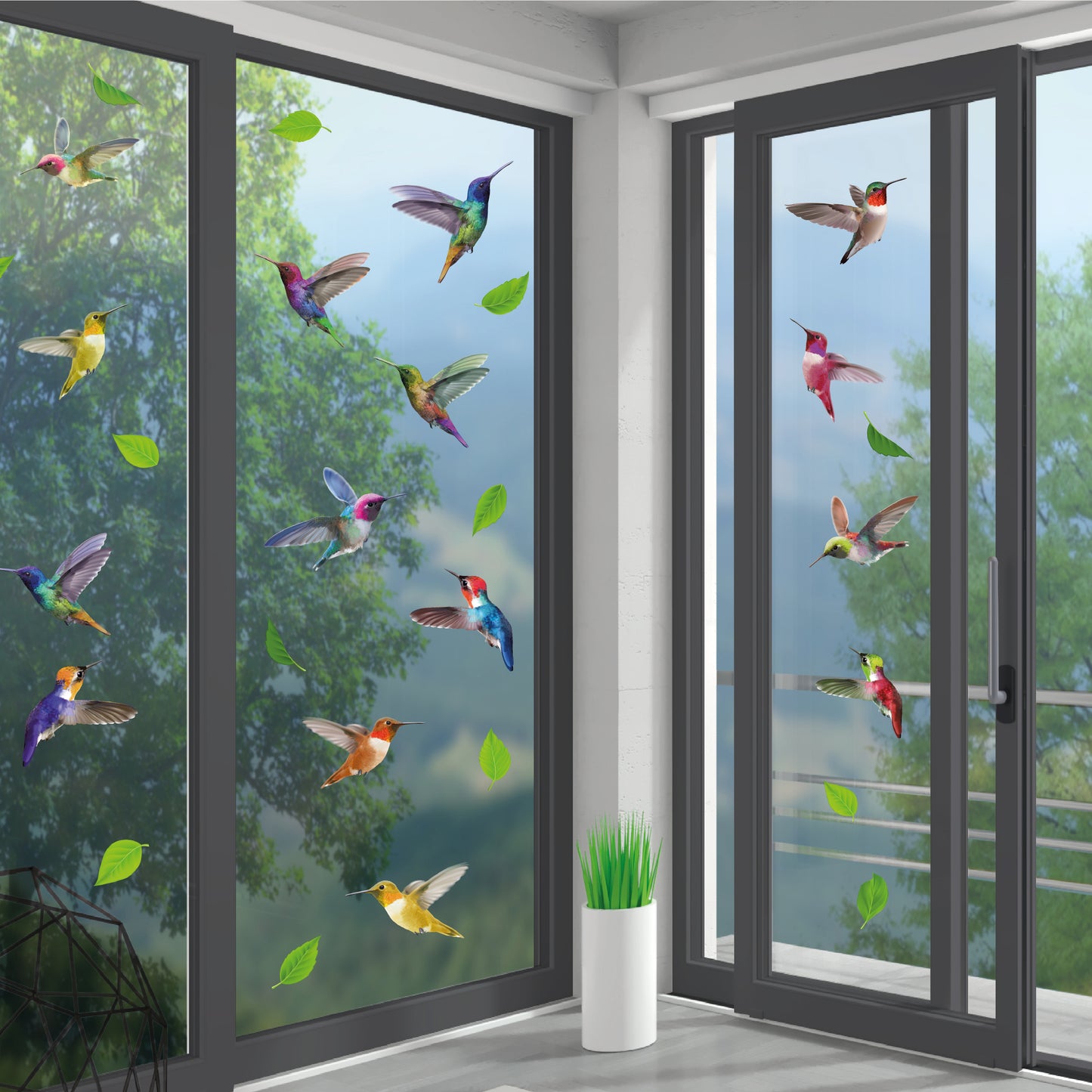 (WSW3002 x 2 PACKs) - Small Hummingbirds Window Clings