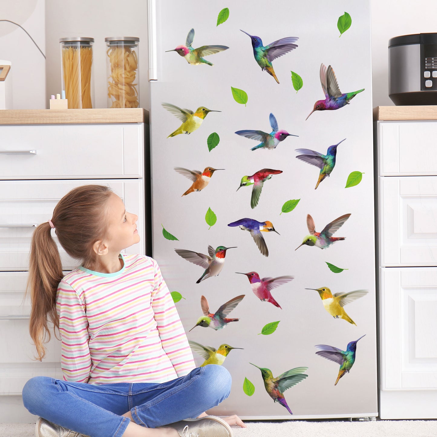 (WSW3002 x 2 PACKs) - Small Hummingbirds Window Clings