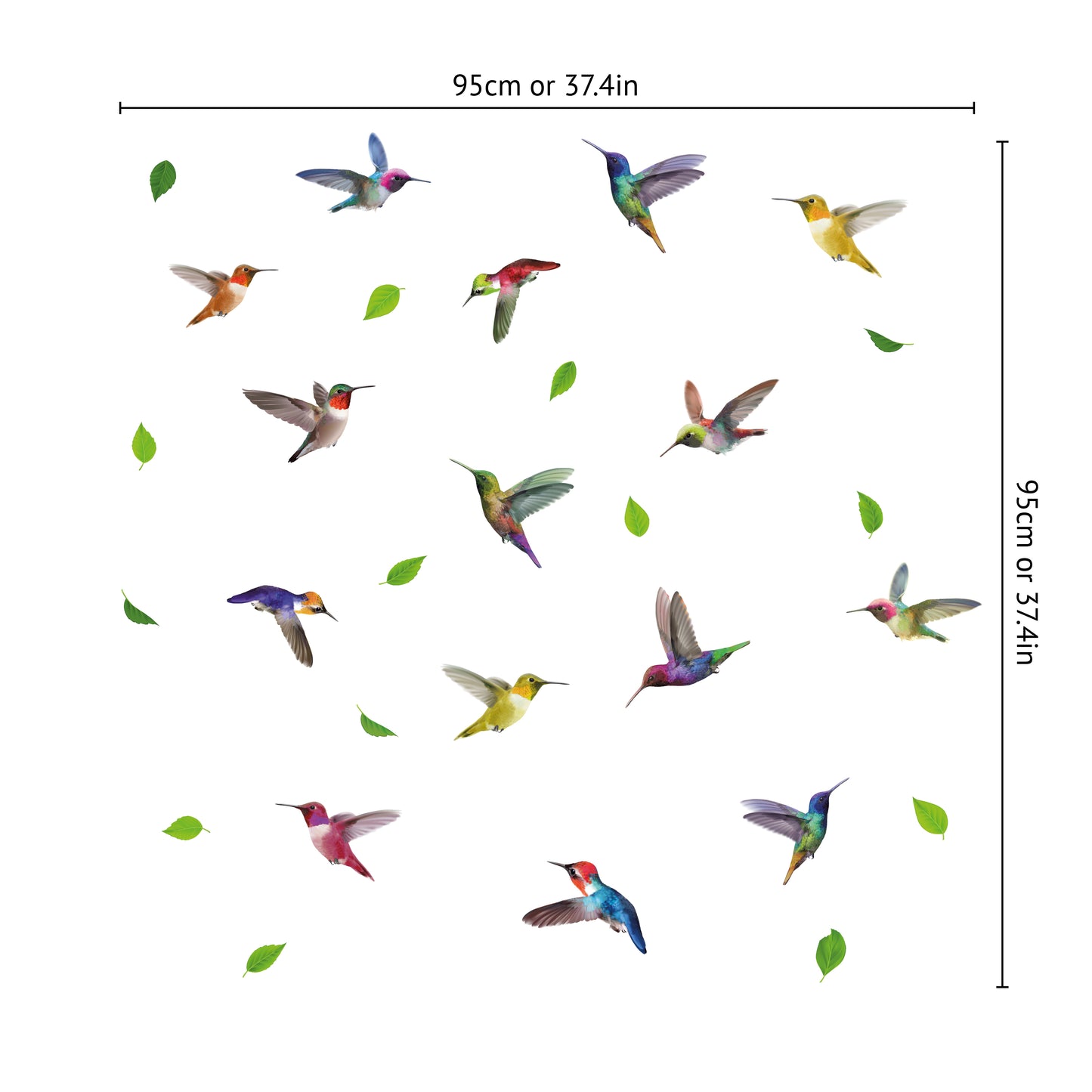 (WSW3002 x 2 PACKs) - Small Hummingbirds Window Clings