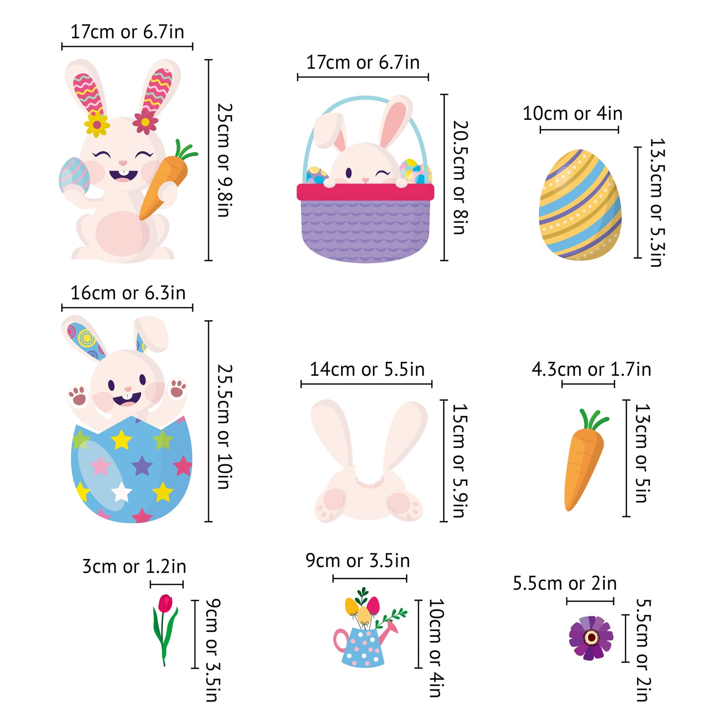 WSW6001- Happy Bunnies Easter Window Clings