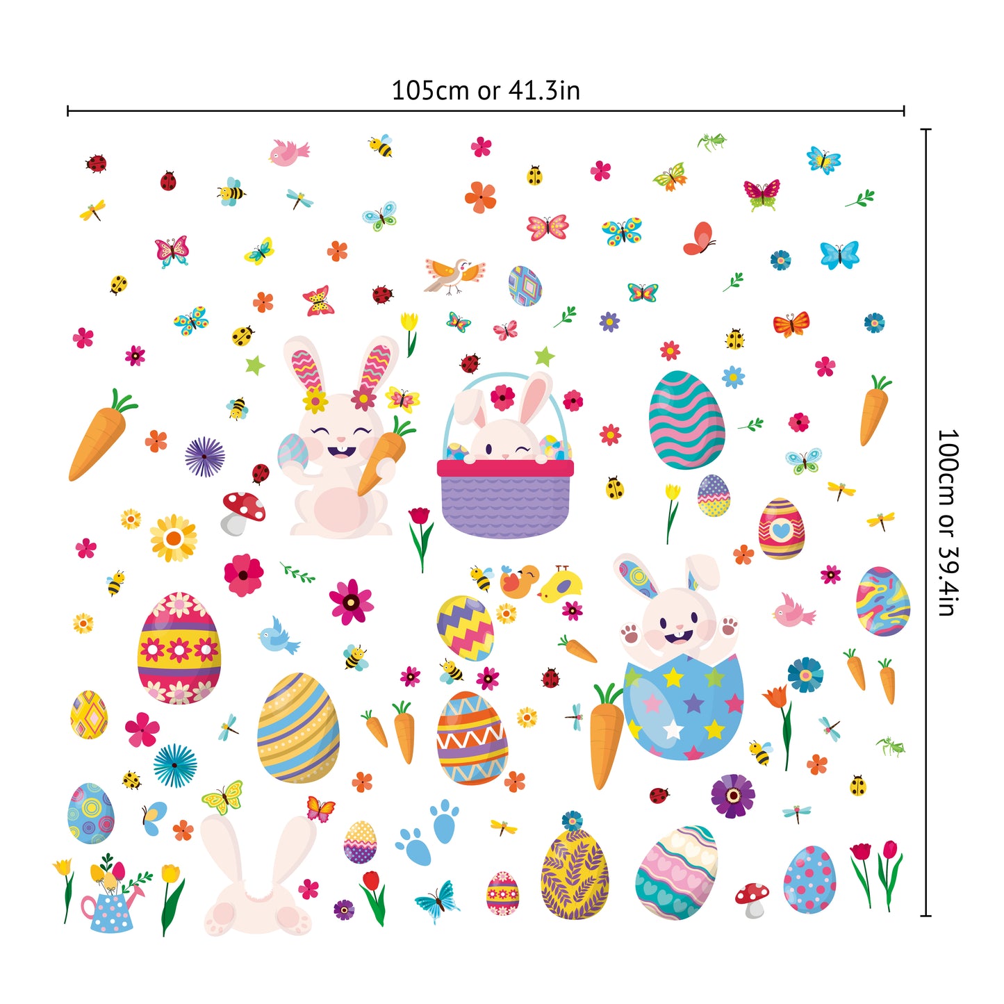 WSW6001- Happy Bunnies Easter Window Clings
