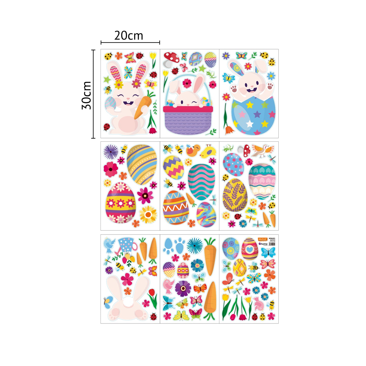 WSW6001- Happy Bunnies Easter Window Clings